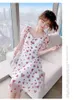 Zomer floral borduurwerk tule vrouwelijke jurk zoete elegante hoge taille mesh vrouwen a-line feestjurken 210519