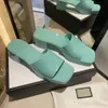 Slipper top merk vrouw kwaliteit ontwerper dame sandalen zomer mode jelly glijbaan hoge hak slippers luxe casual schoenen dames leer