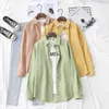 HSA Bluse Frauen Weiß Langarm Hemd Frühling Chemise Femme Twill Blusas Mujer Lila Candy Farbe Solide Übergroßen Shirts 210716