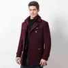 Gabardina informal de lana para hombre de invierno, abrigo cortavientos delgado grueso medio sólido de negocios a la moda, chaqueta para hombre de talla grande 5XL 211119