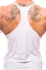 Ginásio Stringer Tanque Top Homens Roupas de Fitness Algodão Y Back Bodybuilding Singlets para Masculino Camisa Sem Mangas Muscle Workout Vest 220302