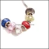 Liga de liga solta j￳ias j￳ias europeias l￢mpadas artesanais vidro 5 cores murano charm fit pandora pulseiras acess￳rios de pulseiras gota entrega de gota 2