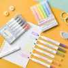 Highlighters 6pcs/set Highlighterspen Pastel Markers Fluorescent Supplies Painting Stationary High Pen Drawing School Capacity Watercolo C5l