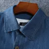 Летняя мужская джинсовая рубашка большой размер с коротким рукавом мода свободный повседневный хлопок ковбой мужской бренд 6xL 7xL 8xL 210809