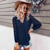 Chiffon sexy losse vrouwen shirt tops zomer lange mouwen casual v-hals full shirt vakantie stijl shirt en blouse tops 210514