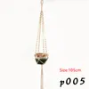 Garden decorations Hanging Baskets Macrame Handmade Cotton Rope Pot Holder Plant Hanger Flower For Indoor Outdoor Boho Home Decoration Countyard With Wood Beads