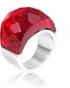 Roestvrijstalen ring Modieuze Crystal Glass Dame Multi-Color Rings EU-maat 6 tot 10