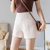 S-2XL zomer herfst lente chiffonladies shorts vrouwen hoge taille losse korte effen zwarte casual mujer 210714