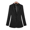 ファッション女性のブレザープラスサイズ6xl 7xl長袖ブレイザーワンボタンコートスリムオフィスビニラディスーツジャケットカジュアルトップスX0721