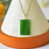 Projekt łańcuchów naturalny hetian jade Jasper Square Ladies Wisiant Naszyjnik etniczny chiński prosty akcesoria biżuterii 5402948