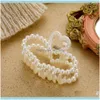 Headbands Jewelryiparam Fashion Korean White Hair Aessories Female Heart Butterfly Geometry Big Pearl Headdress Hairpin Jewelry Drop Deliver