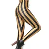 Kadın Şerit Tayt İnce Sıska Beyaz Siyah Kırmızı Gül Sarı Çizgili Bahar Yaz Koşu Spor Sıkı Pantolon Pantolon 210925
