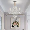 Europeiska vardagsrum Crystal Chandelier Light Luxury Simple Bedroom Study LED -lampor Klädbutik Restaurangdekorativa lampor