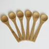 8 Size Small bamboo Spoons Natural Eeo-Friendly Mini Honey Spoons Kitchen Mini Coffee Teaspoon Kids Ice Cream Scoop 9~16cm DH2073