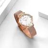 Japan Miyota 2035 Quartz Rörelse Högkvalitativa Ladies Klockor Rostfritt Stål Mesh Rem Rose Gold Vattentäta Klockor för Kvinnor 210527