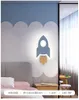 Lampada da parete Lampade per camerette per bambini Nordic Creative Cartoon Rocket Decorativo per la luce del comodino della camera da letto vivente