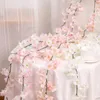 Couronnes de fleurs décoratives 4 pièces 180CM guirlande de fleurs en soie artificielle suspendue fausse couronne de vigne en fausse fleur de cerisier en rotin pour fête de mariage