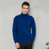 Automne hiver hommes chaud pull à col roulé de haute qualité décontracté confortable pull épais pull mâle marque 210813