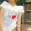 Women Cartoon Rabbit Print Crop T-shirt In White Clothing T Shirt for 210529