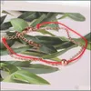 Bedelarmbanden Sieraden S01 Transfer Bead 18K Rose Gold Benmingnian Red Touw Armband Compilatie Vrouwelijke Koreaanse versie Simple Mode Perso