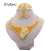 Brincos colar jóias conjunto para mulheres 24k cor ouro anel pulseira dubai bridal presentes de casamento por atacado conjuntos de jóias