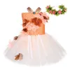 Kızlar Prenses Moana Tutu Elbise Çiçek Taç Hawaiian Temalı Kız Doğum Günü Partisi Elbise Çocuklar Cadılar Bayramı Cosplay Moana Kostüm Q0716