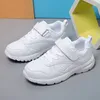 Comfy barn vit sneakers casual skor för barn tennis skor platt med tjejer pojkar sneakers sport löparskor 210329