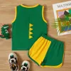 Blocco per bambini a 2 pezzi Colorblock Colorblock Camisole e pantaloncini Set 210528