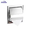 Porte-papier hygiénique de salle de bains Porte-rouleau encastré dissimulé, boîte à mouchoirs en acier inoxydable dans le mur 210720