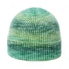 Mode Tie Dye Beanies Mössor För Kvinnor Ull Strikkad Vinter Varm Keps Män Hip Hop Caps Utomhus Bonnet Casual Hat