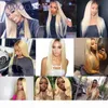 613 Blonde Perücke menschliches Haar Ombre Straight Human Hair Perücken 30 Zoll lang schwarze Wurzeln T Teil transparente Spitzenperücken für Frauen Remy 1302933874