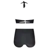 Bikinis Set 2022 Sexig baddräkt Bikini Kvinnors simning Swimwear Women High midja Plus Size Womens Solid Beach Bathing Suits