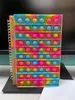 NIEUWE!!! 18 stijlen Tie Dye Rainbow Fidget Spiraal Notitieboekje A5 Push Bubble Cover Notebooks School Briefpapier Kids Meisjes Jongens Kerstcadeau Speelgoed DHL Snel