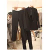 Leisure Jacket Women's Suit Fashion Loose Nine-minute Trousers Business And Professional Two-piece Two Piece Pants