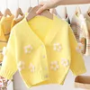 Humor Bär Mädchen Baby Kinder Pullover Herbst Winter Lange-ärmel Strickjacke Strickjacke Kinder Blumen Mantel Outwear Kleidung 1-5Y 211104