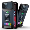 Capas de telefone para iphone 13 12 mini 11 pro máx x xr 8 7 6 mais slot de cartão capa de proteção completa com kickstand