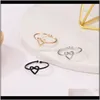 Banda Moda Infinito Nudo Hueco Amor Anillos de apertura Bowknot Melocotón Corazón Simple Knuckle Mano Anillo Mujeres Regalos de boda Accesorio Dmbxu