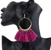 Brincos de borla boêmio étnica na moda lustre para mulheres jóias artesanais colorido grande arco de aro chandeliers atacado