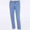 Sexy Back Zipper Light Blue Denim Dżinsy 2020 Jesień Zima Kobiety Wysoka Talia Skinny Pencil Pant Samica Streetwear Spodnie