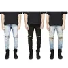 In Stock Slim Fit Ripped Jeans Men Hi-Street Mens Distressed Denim Joggers Knee Holes Washed Destroyed Plus Size