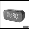 Horloges De Bureau Décor Jardin Drop Delivery 2021 Mode S5 Haut-parleurs Bluetooth Sans Fil Avec La Maison Mini Affichage Led Numérique Réveil De Table Tf