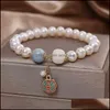 Lien, bracelets bijoux bracelet de perles d'eau douce naturelles style chinois Zhaocai longue durée de vie pendentif pour copines drop livraison 2021 o