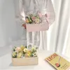 PVCポータブル透明な花の包装箱の花のギフトボックス母の日のバレンタインデーのためのハンドル付き