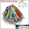 Cord & Wire Jewelry Findings Components 100Pcs Lanyard Lariat Strap Cords Lobster Clasp Rope Keychains Hooks Mobile Set Charms Keyring Bag A