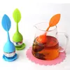 Kreativer Silikontee Infuser Blätter Form Silicon Teetasse mit Lebensmittelqualität Make Tee-Blätter Bagfilter Edelstahl Sieb Kaffee Blatt Diffusor