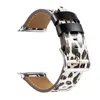Leopardtryck läderrem för Apple Watch Series 6 5 4 SE Band Sport Armband Ersättningsarmband Iwatch 38mm 42mm 22mm 40mm 44mm Watchband Dropshipping