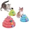 Четыре уровня Pet Cat Toy Toy Tower Котенок разведывательный развлеченный диск Disc Cats Toys Ball тренировочные материалы для интерактивных треков пластины 210929