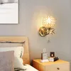 Fashion Golden crystal creative wall lamps living room bedroom staircase indoor decoration wall light