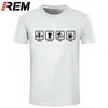 REM Märke Kläder Vakna Kaffe Rider Öl Cykel Rolig T Shirt Tshirt Män Bomull Kortärmad T-shirt Top Camiseta 210706