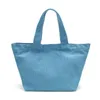 2021 حقيبة تسوق قماش بسيط أزرق أزرق المرأة العلامة التجارية مصمم حقيبة ماكياج الغداء أكياس ماكياج مع مربع الأصلي التعبئة عداد هدية